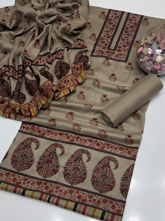 Pure Pashmina Kalamkari Printed 3pc Dress 👗