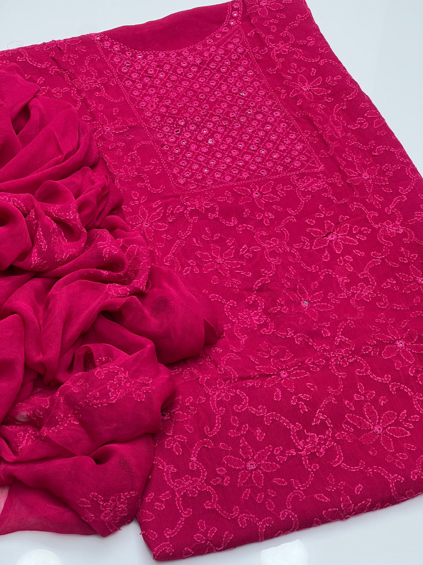 Shedow Mirror Jall Work On Soft Shifoon 2pc Dress 👗