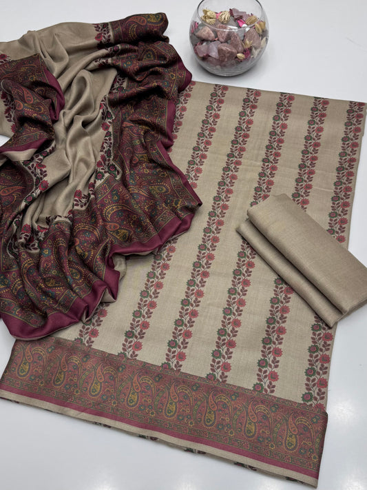 Pure Pashmina Kalamkari Printed 3pc Dress 👗