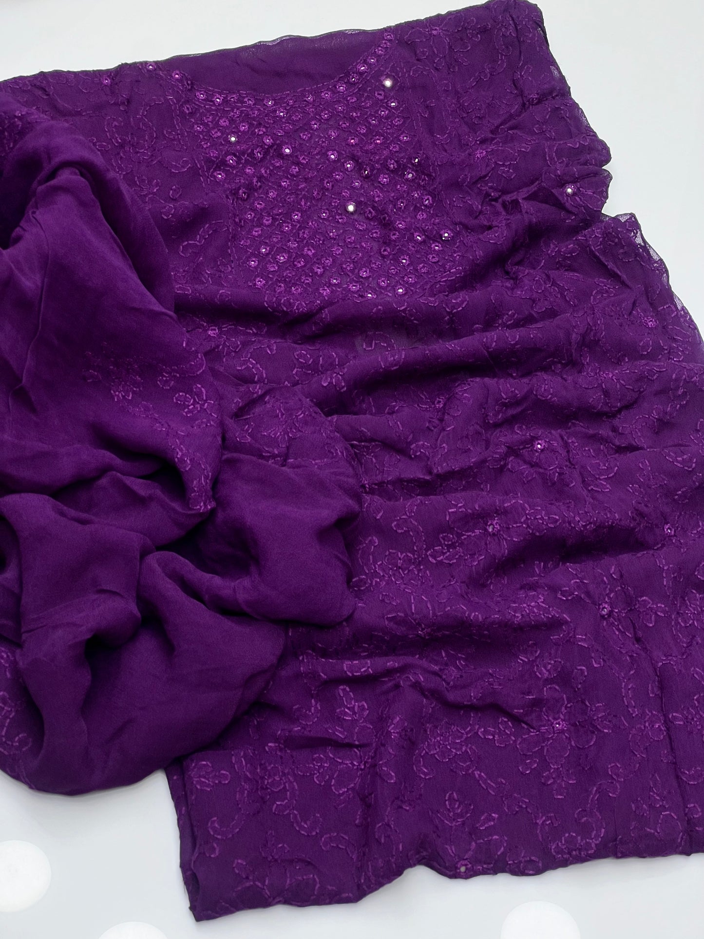 Shedow Mirror Jall Work On Soft Shifoon 2pc Dress π