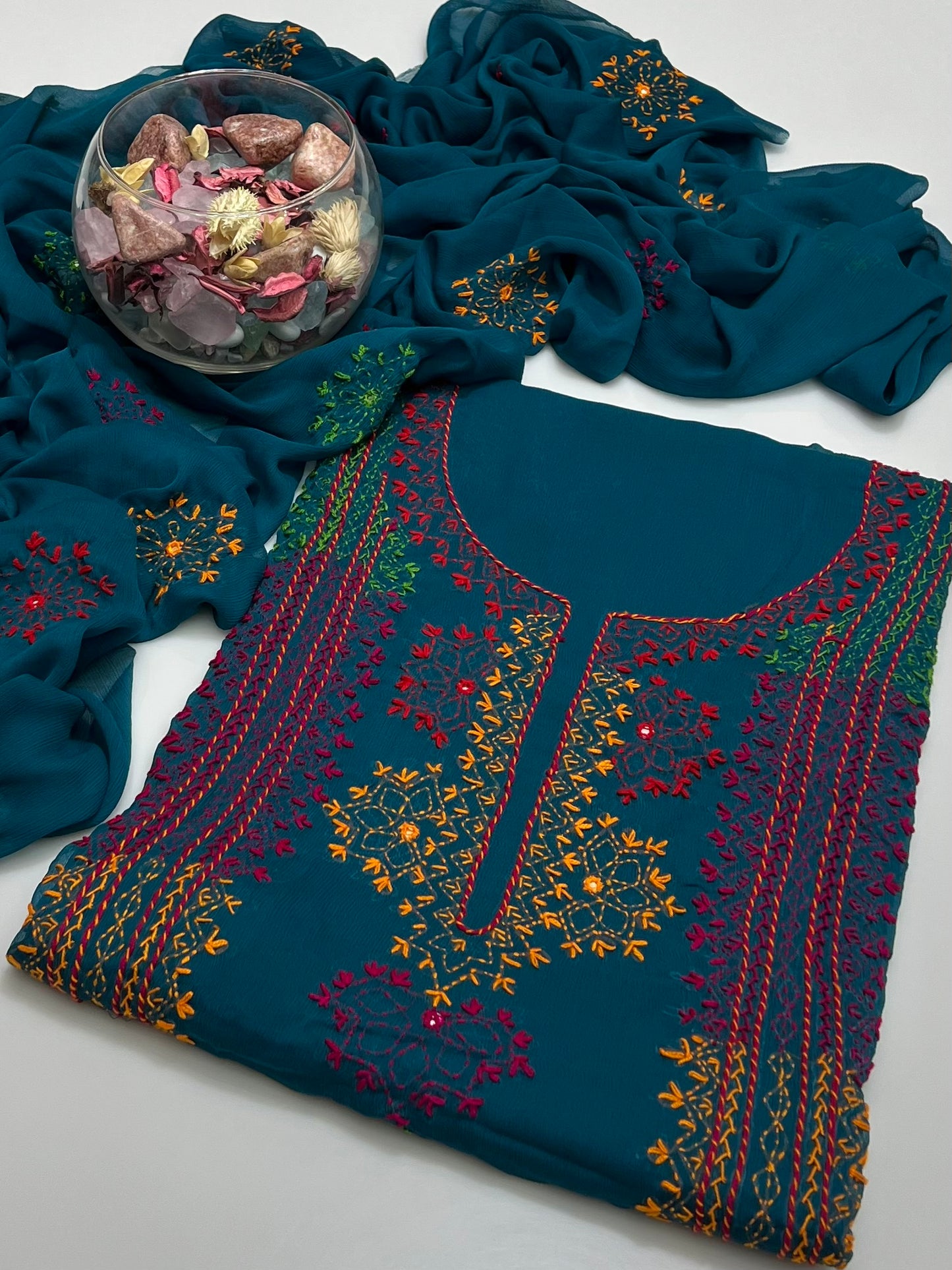 Afghani Tanka With Mirror Work On Shifoon 2pc Dress 👗