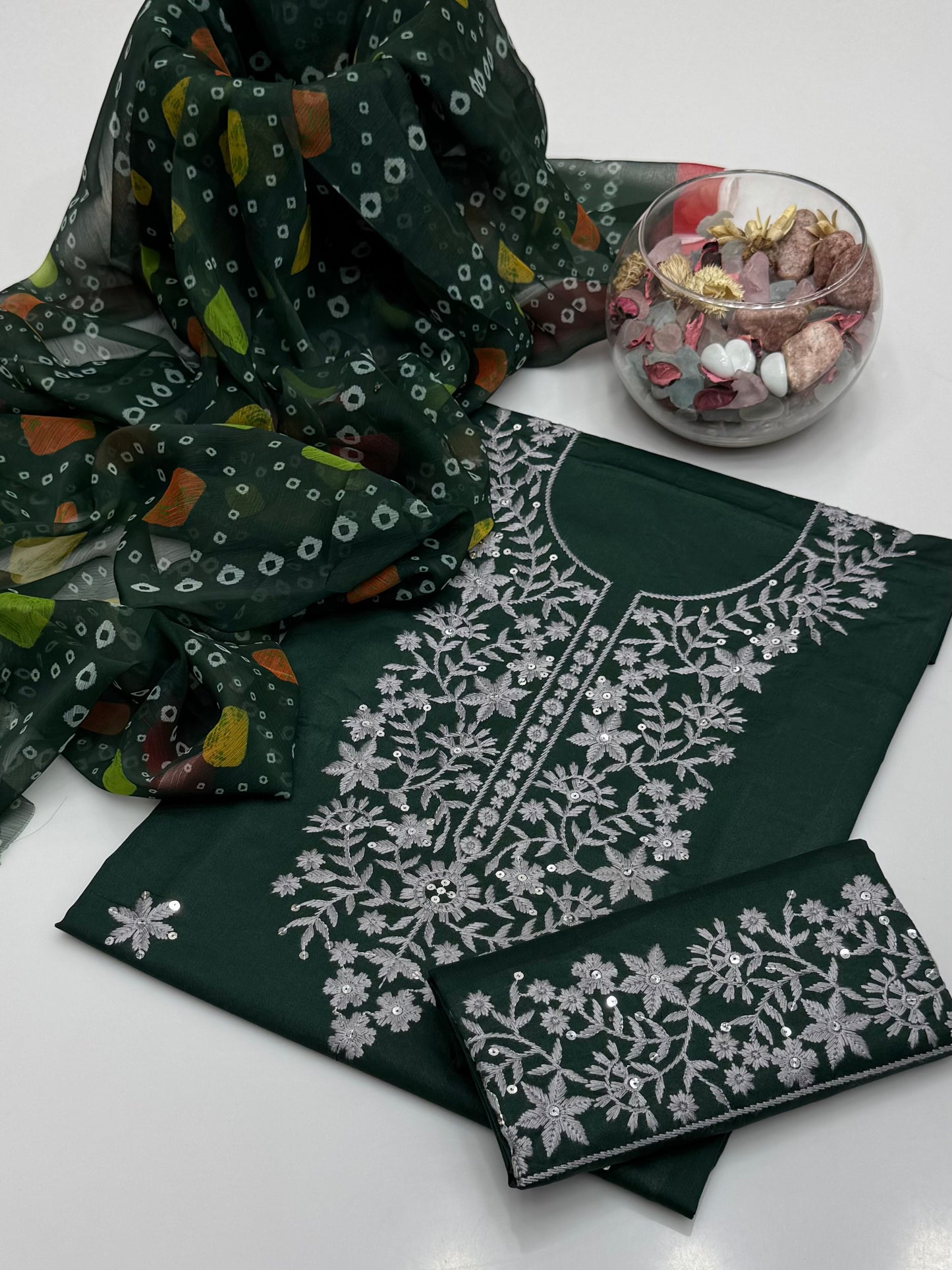 Computer Pakka Sequence Embroidery On Pure Lawn 3pc Dress π