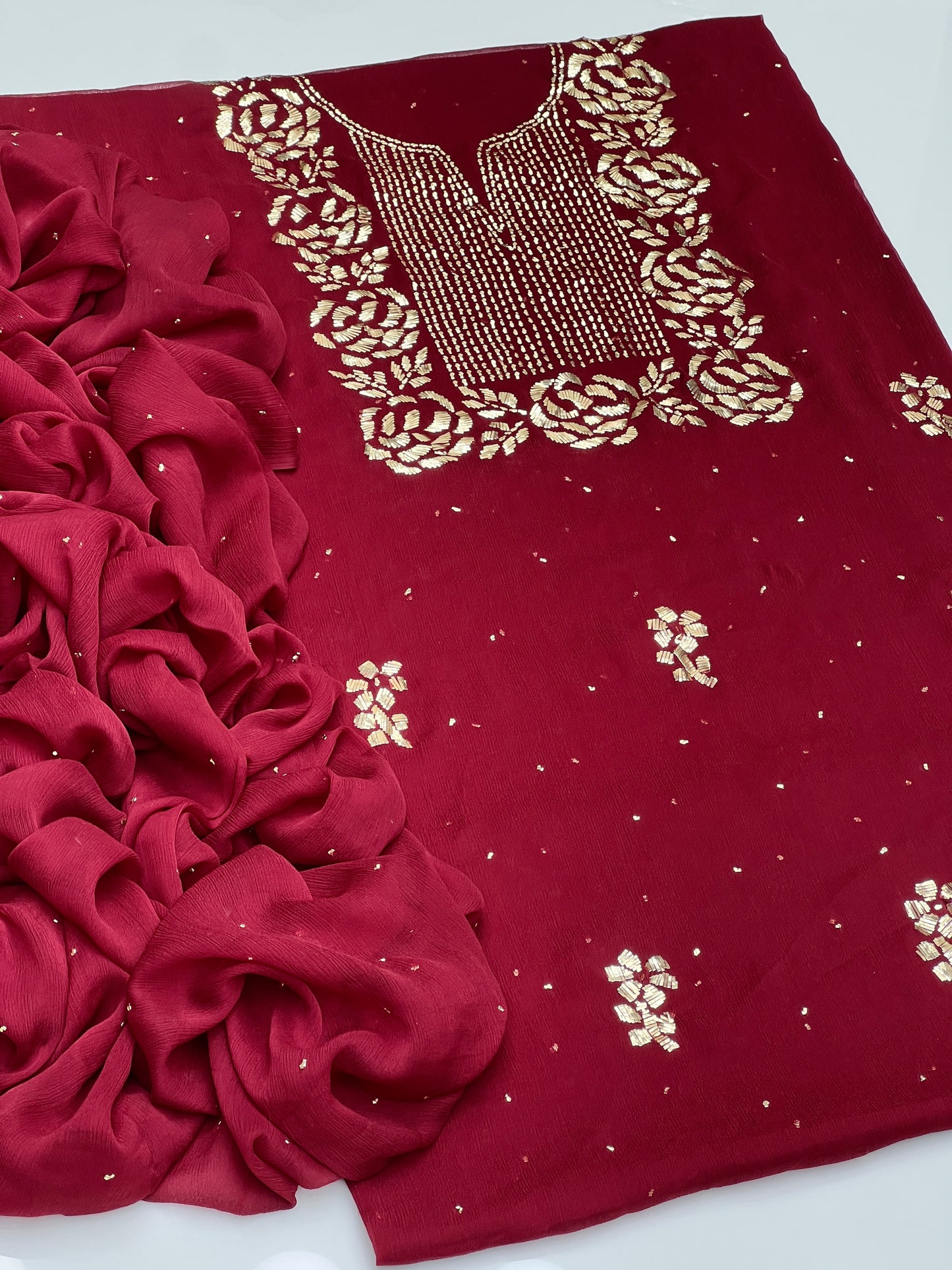 🎉Indian Mukesh On Soft Krinkle Shifoon🎉