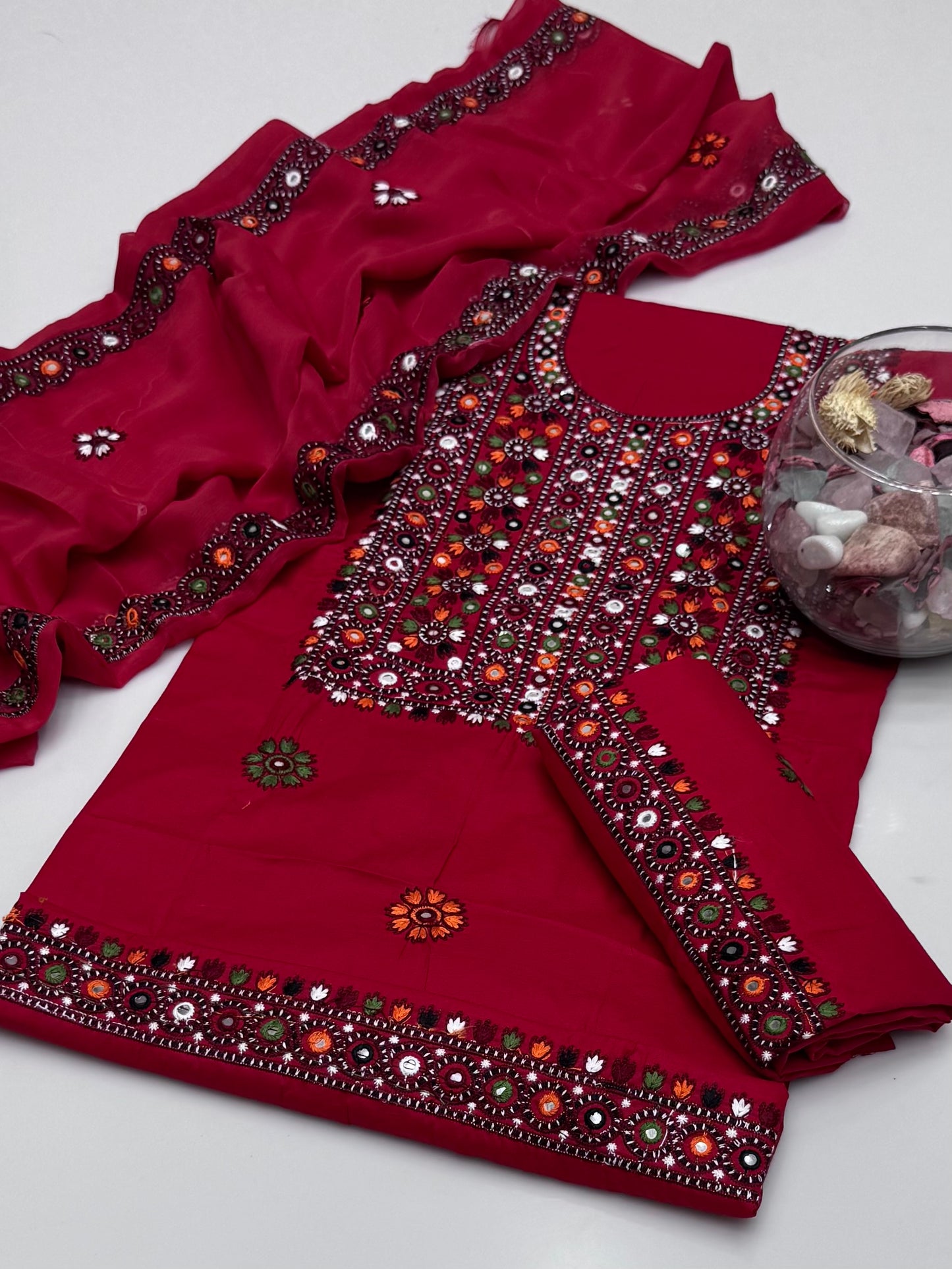 Computer Balochi Embroidery On Pure Lawn 3pc Dress 👗