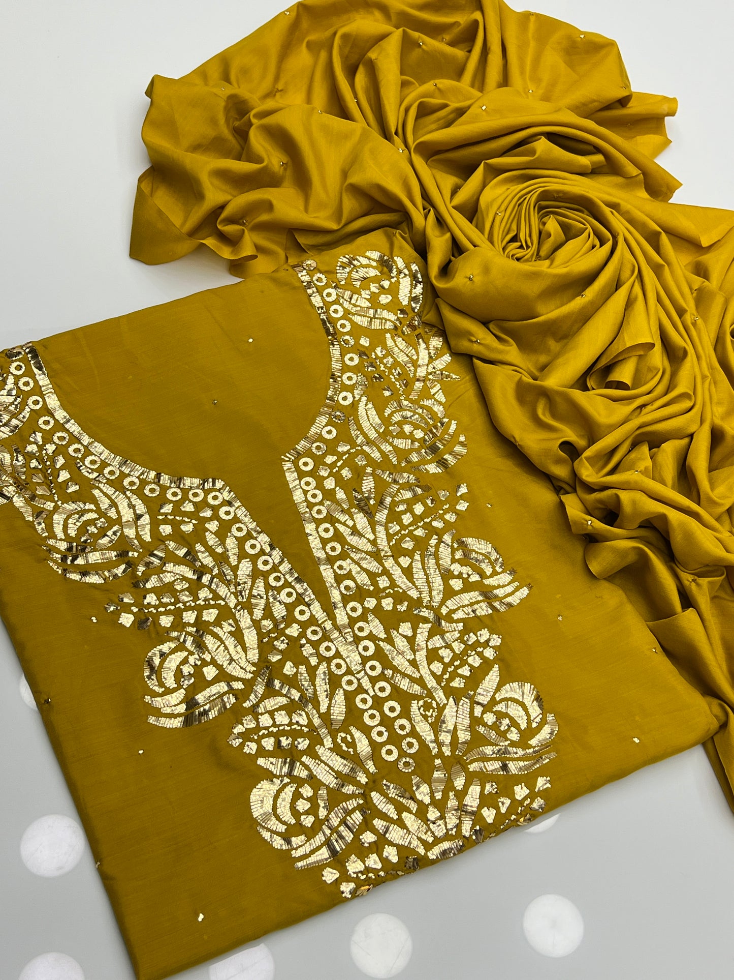 Indian Mukesh work on Soft Indian Raw Silk