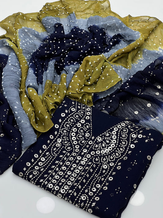 Mukesh Chunri On Soft Shifoon 2pc Dress 👗