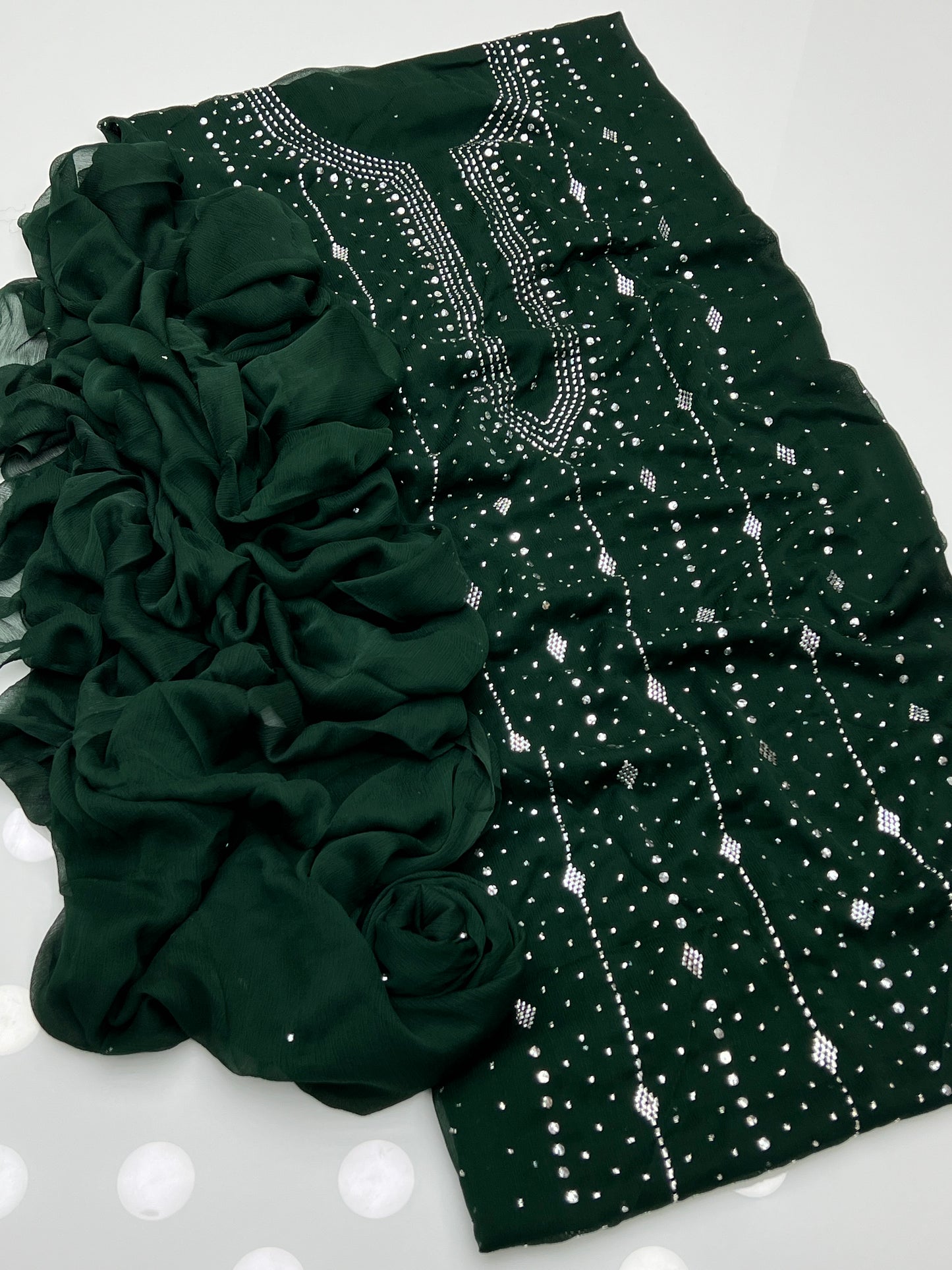 Barfi Mukesh Work On Soft Krinkle Shifoon 2pc Dress 👗