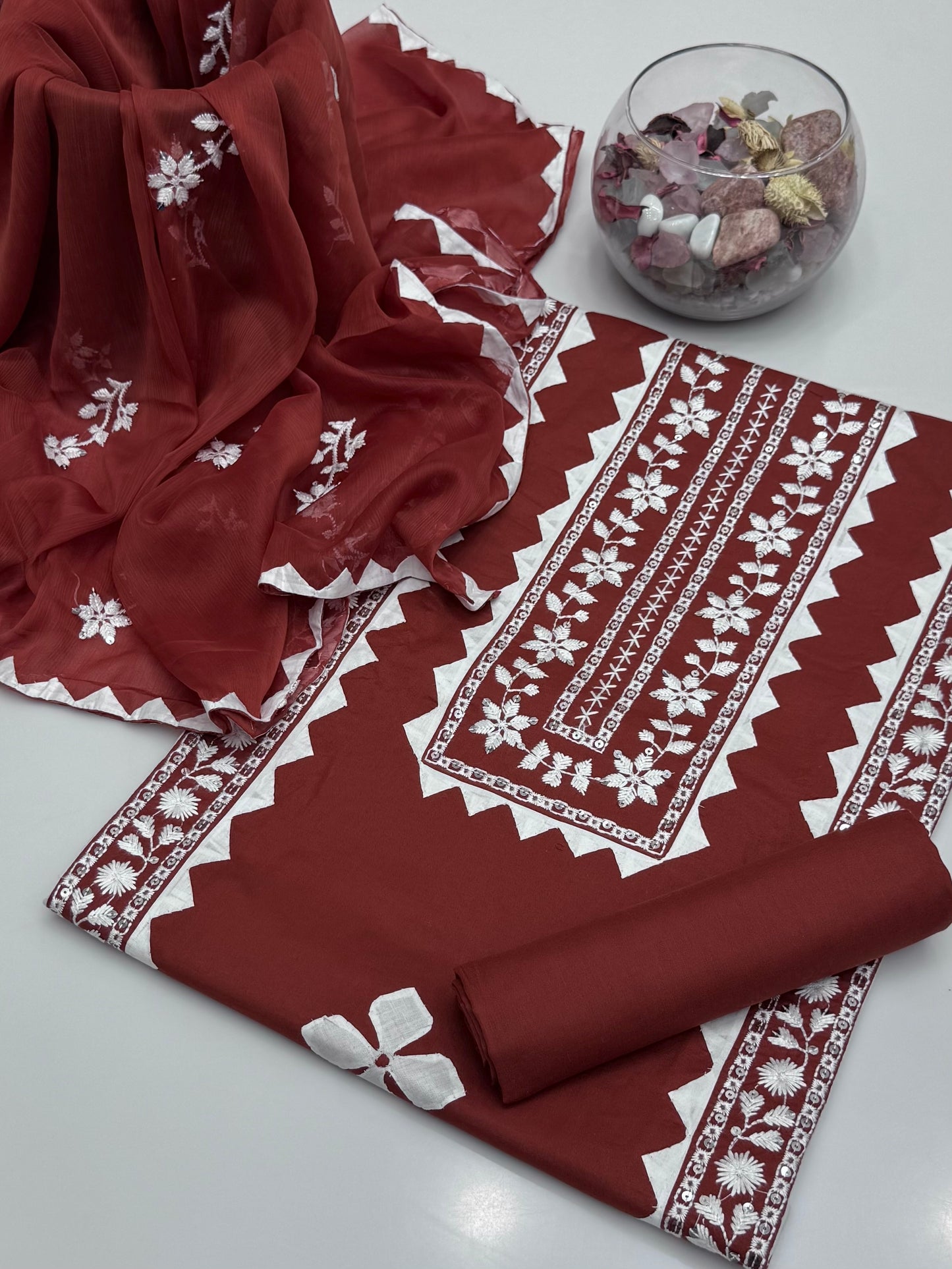 Computer Pakka Sequence With Handmade Applic Embroidery On Pure Lawn 3pc Dress 👗