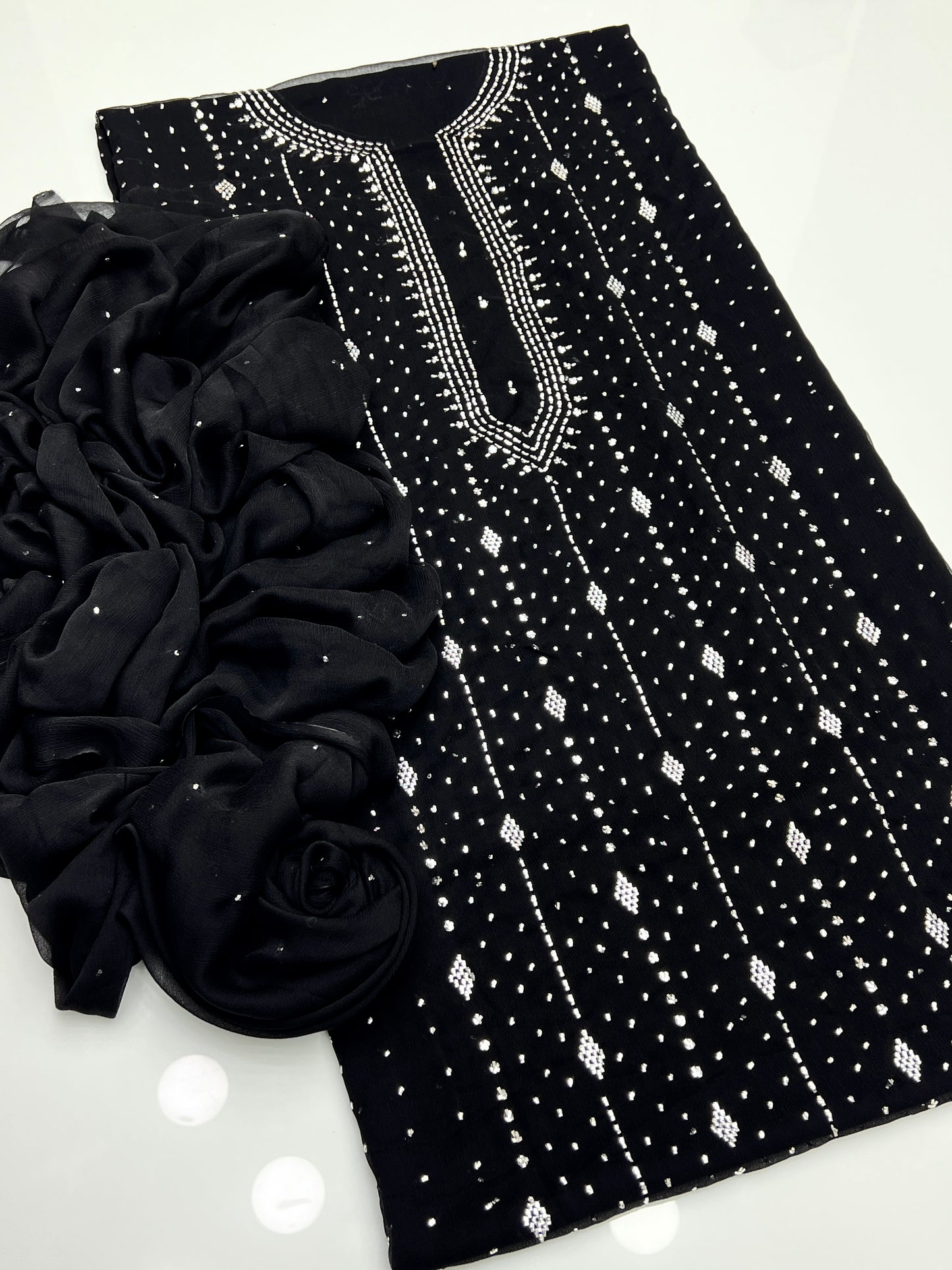 Barfi Mukesh Work On Soft Krinkle Shifoon 2pc Dress 👗