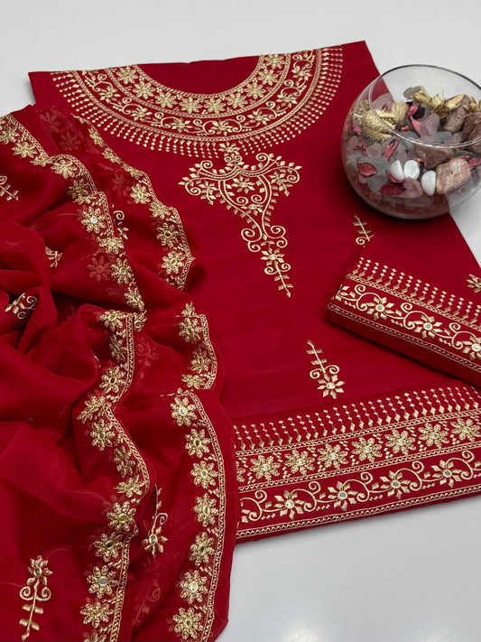Computer 9mm Embroidery Shahi Design On Pure Lawn 3pc Dress 👗