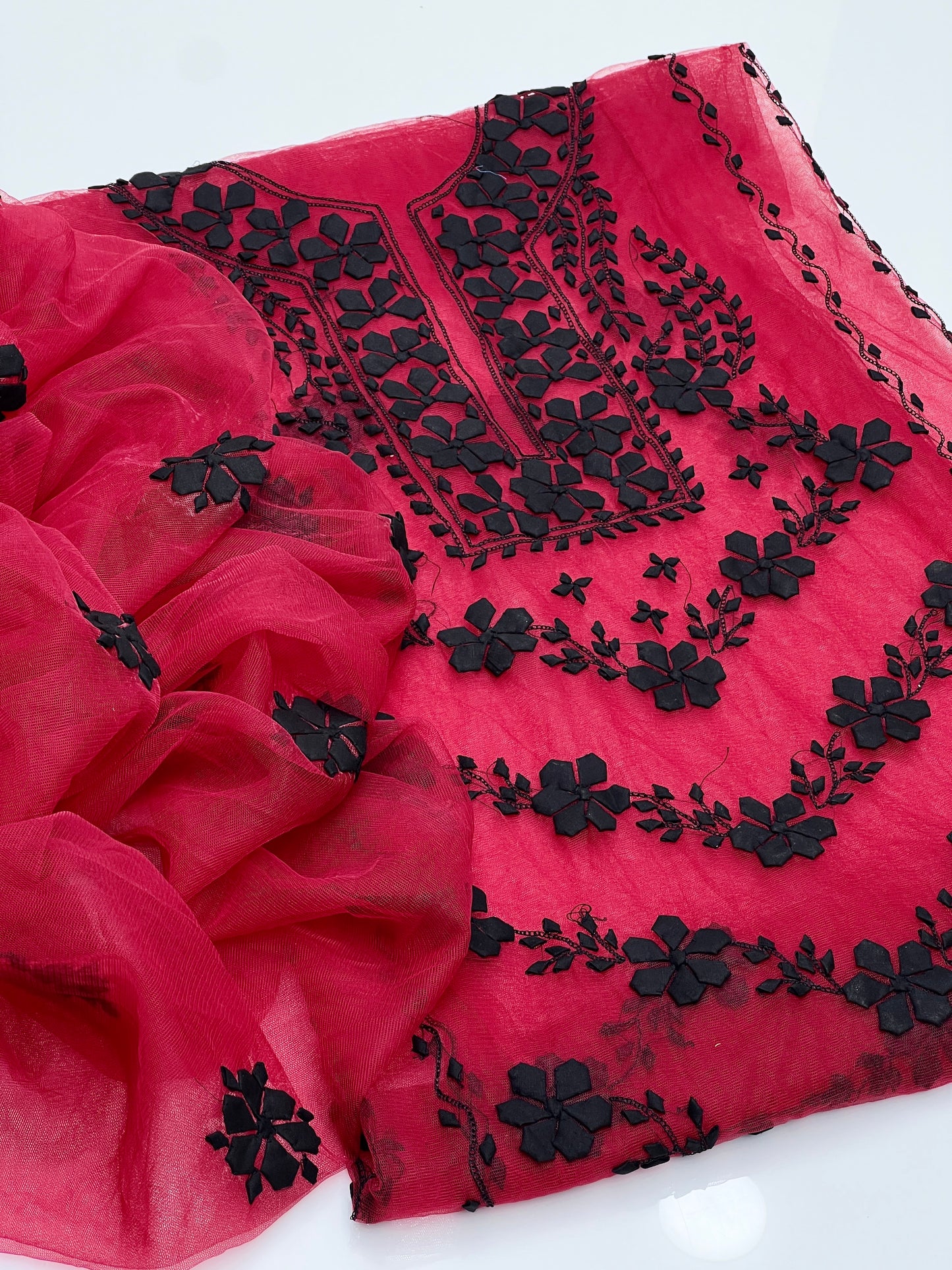 Handmade Applic Work On Net Fabric 2pc Dress 👗