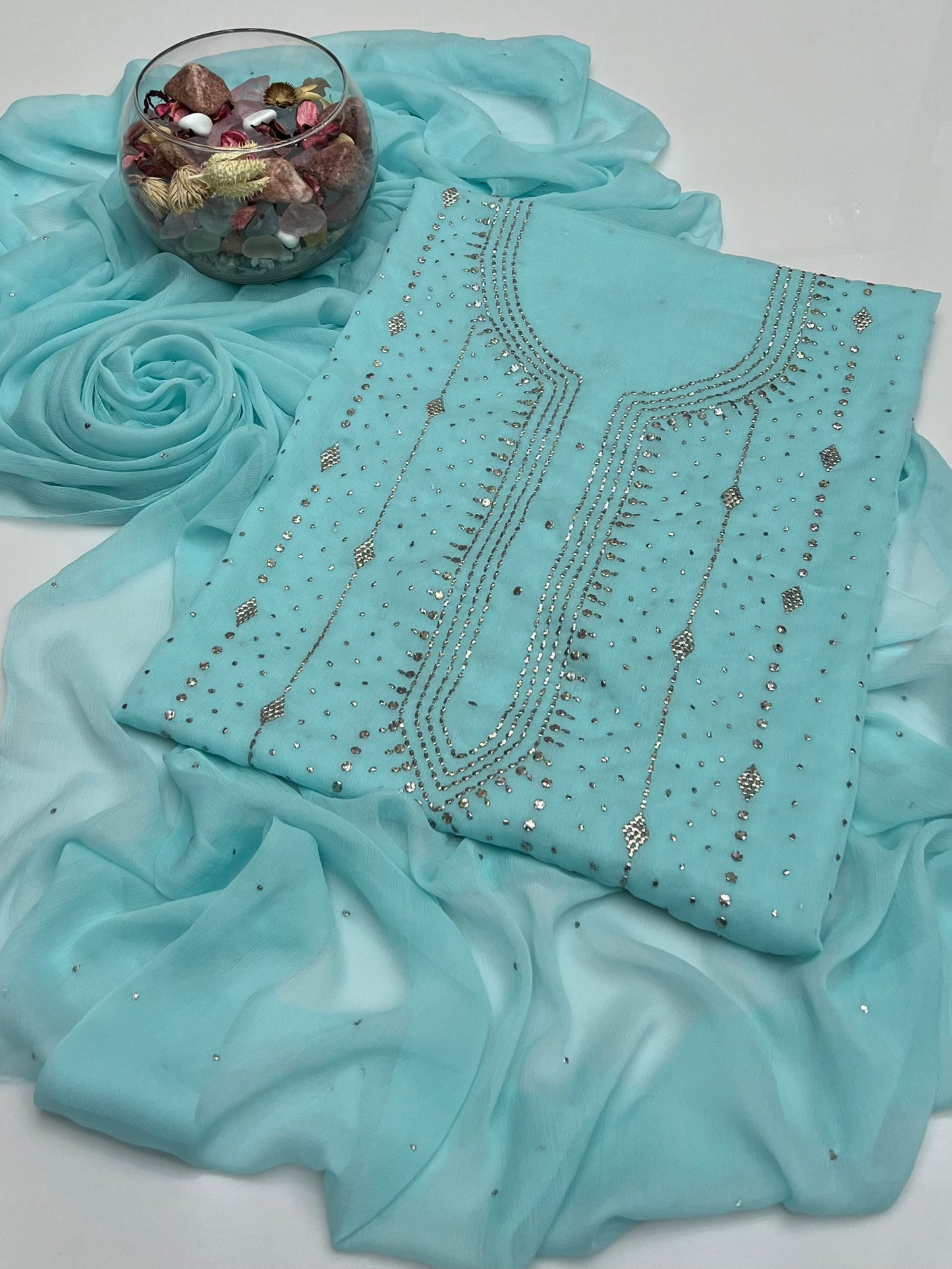 Barfi Mukesh On Soft Krinkle Shifoon 2pc Dress 👗
