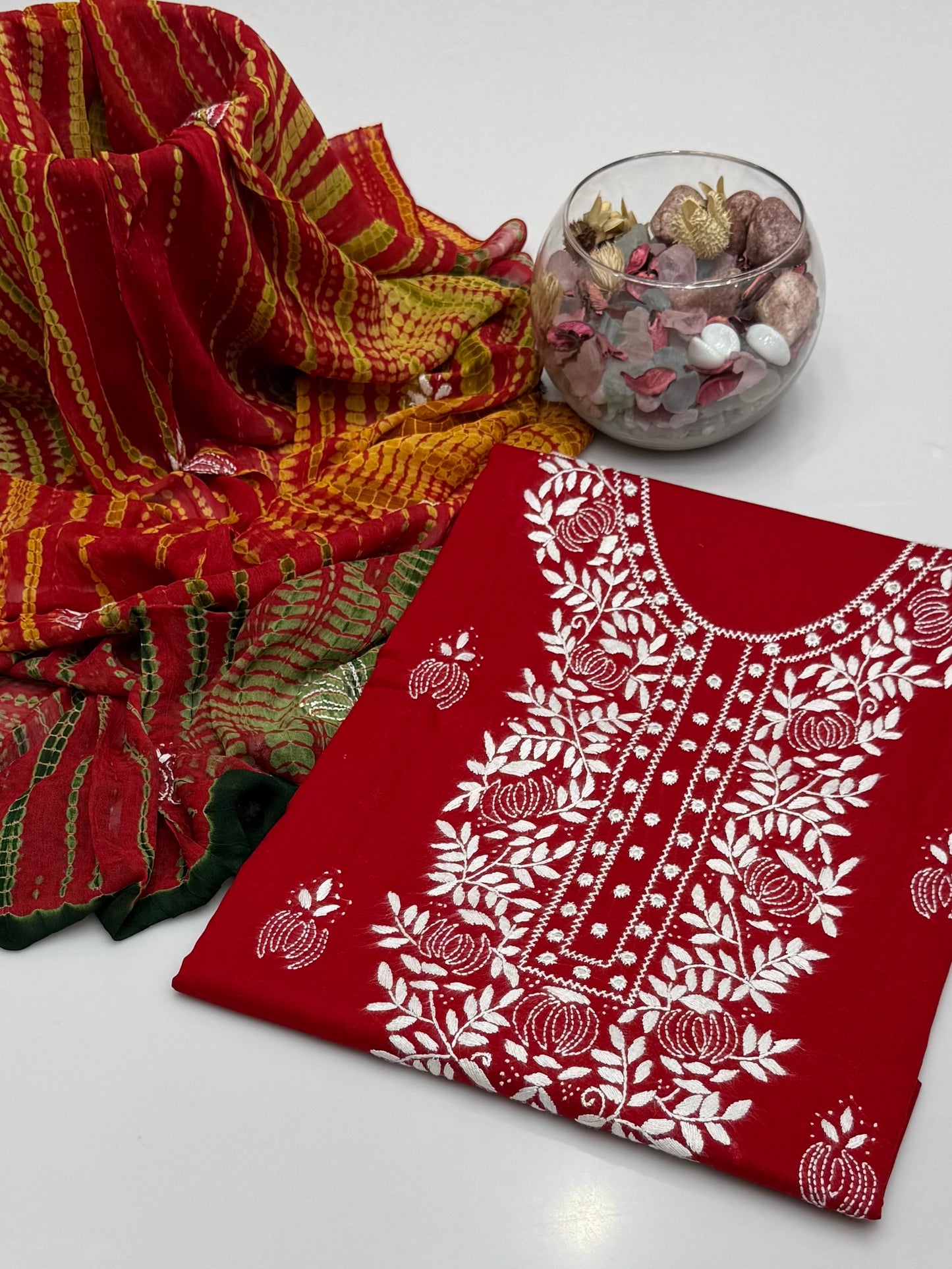 Handmade Shedow Pakka Tanka With Mirror Work On Lawn 3pc Dress 👗