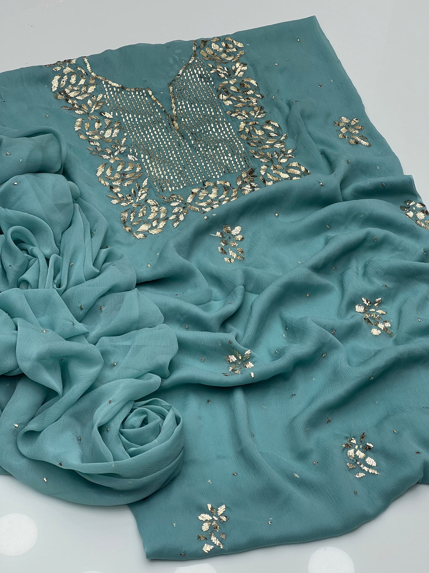 🎉Indian Mukesh On Soft Krinkle Shifoon🎉