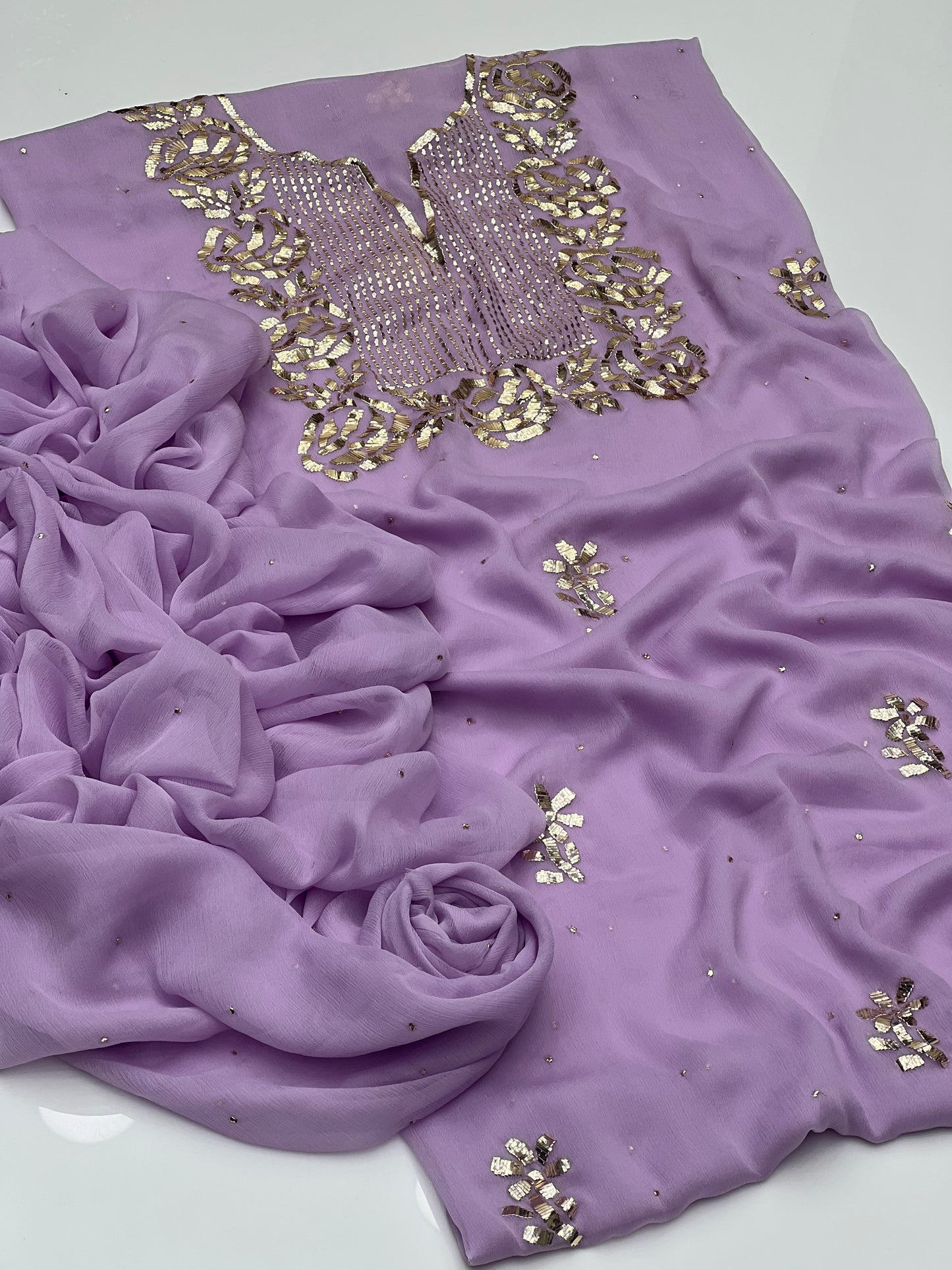 🎉Indian Mukesh On Soft Krinkle Shifoon🎉