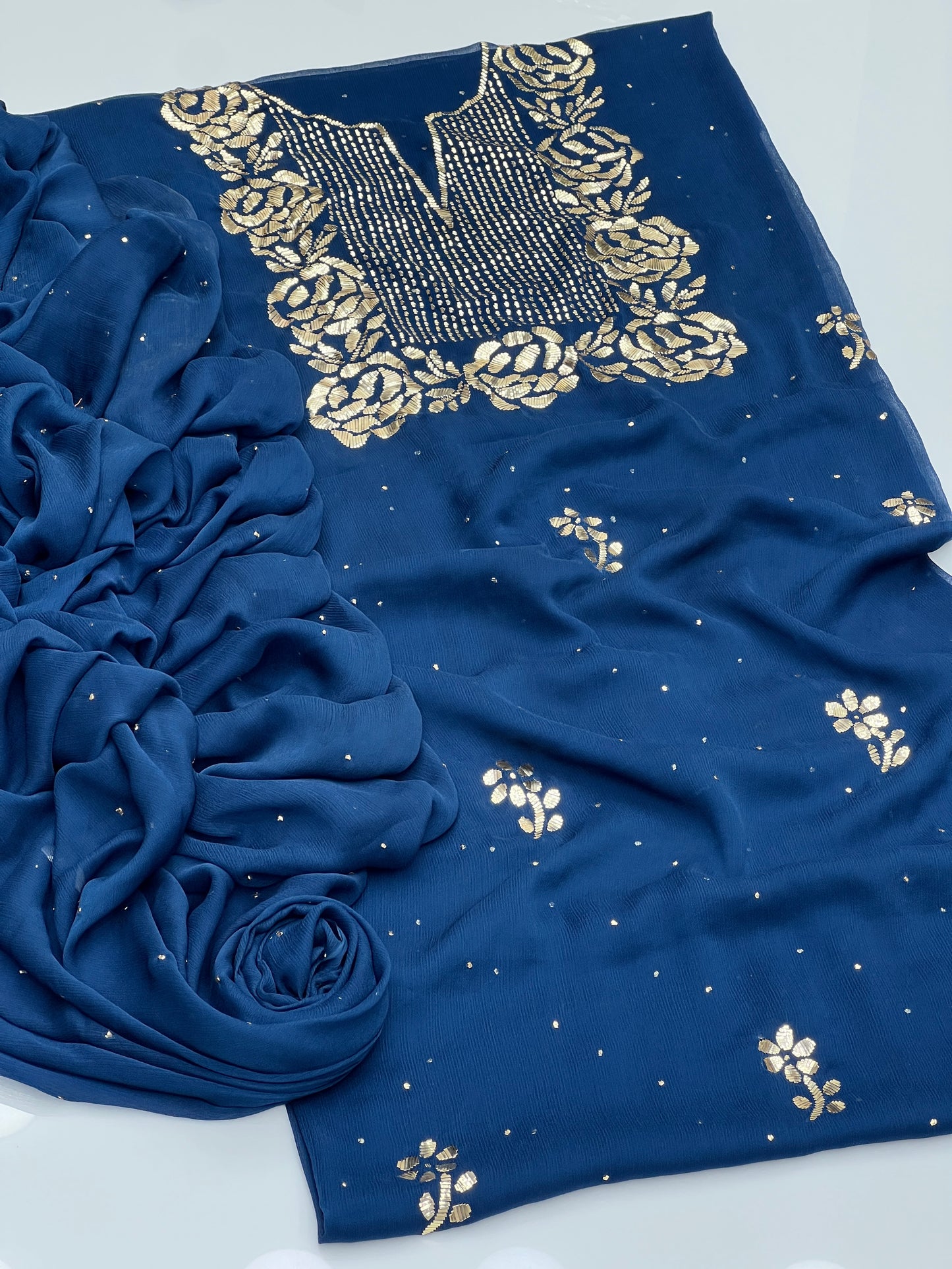 🎉Indian Mukesh On Soft Krinkle Shifoon🎉