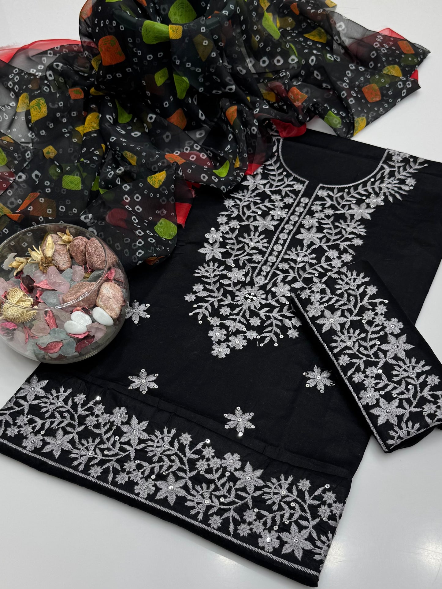 Computer Pakka Sequence Embroidery On Pure Lawn 3pc Dress 👗