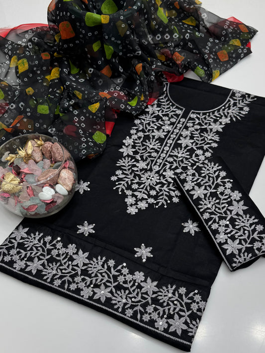 Computer Pakka Sequence Embroidery On Pure Lawn 3pc Dress 👗