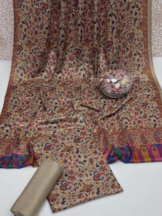 Pure Pashmina Kalamkari Printed 3pc Dress 👗