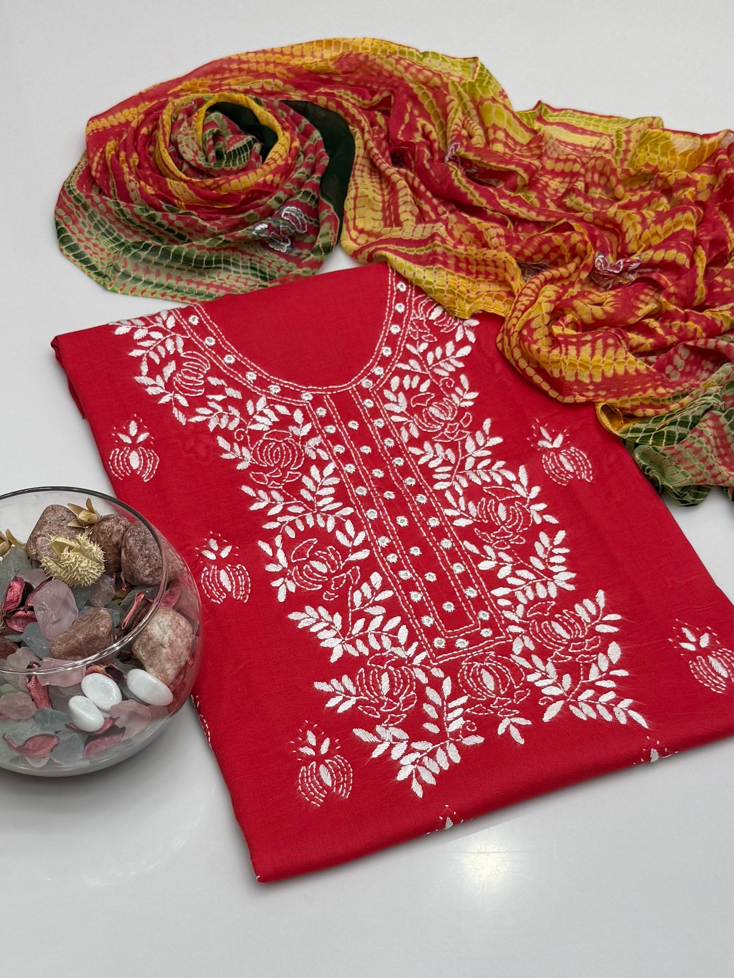 Handmade Shedow Pakka Tanka With Mirror Work On Lawn 3pc Dress 👗