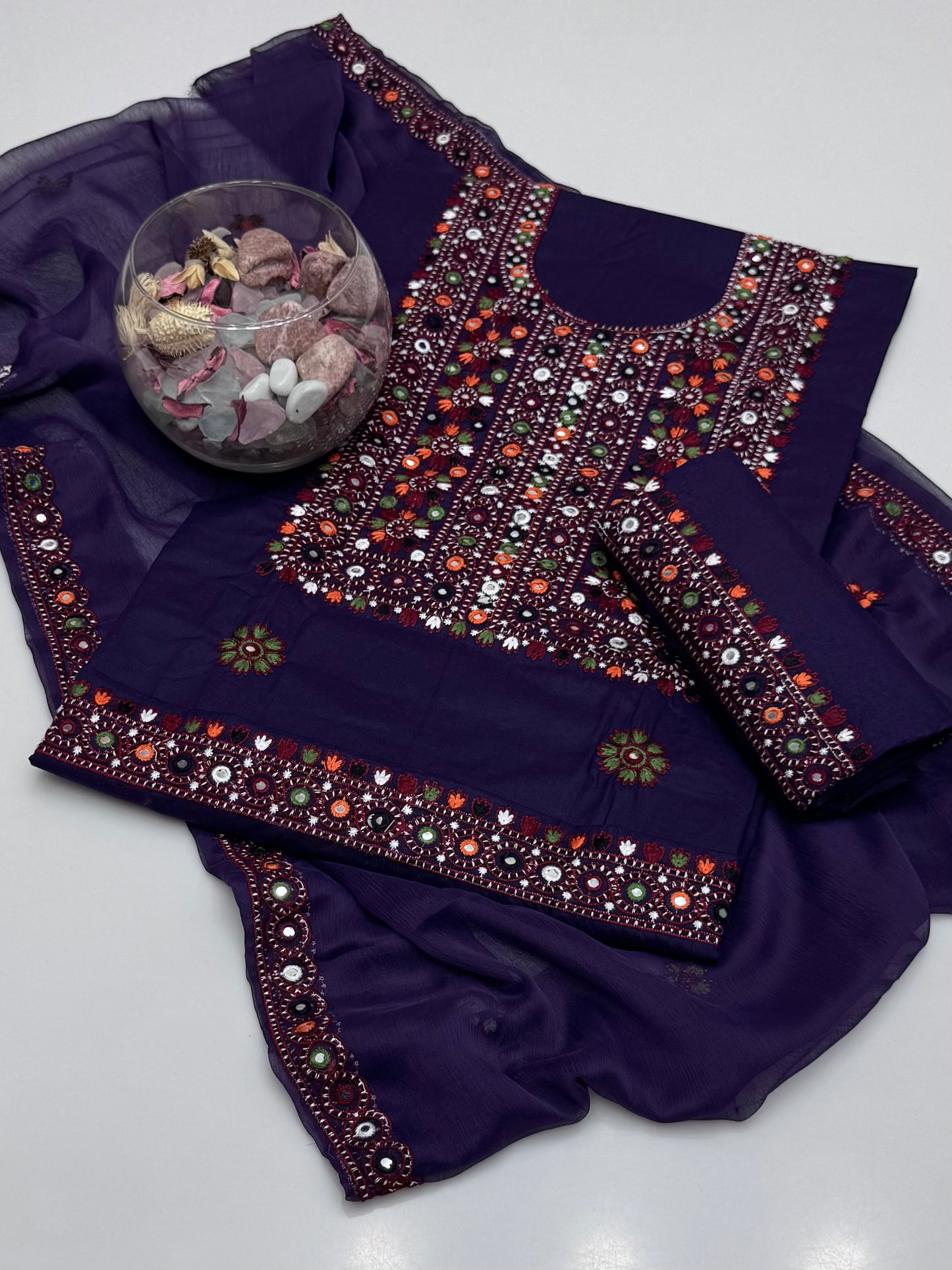 Computer Balochi Embroidery On Pure Lawn 3pc Dress 👗