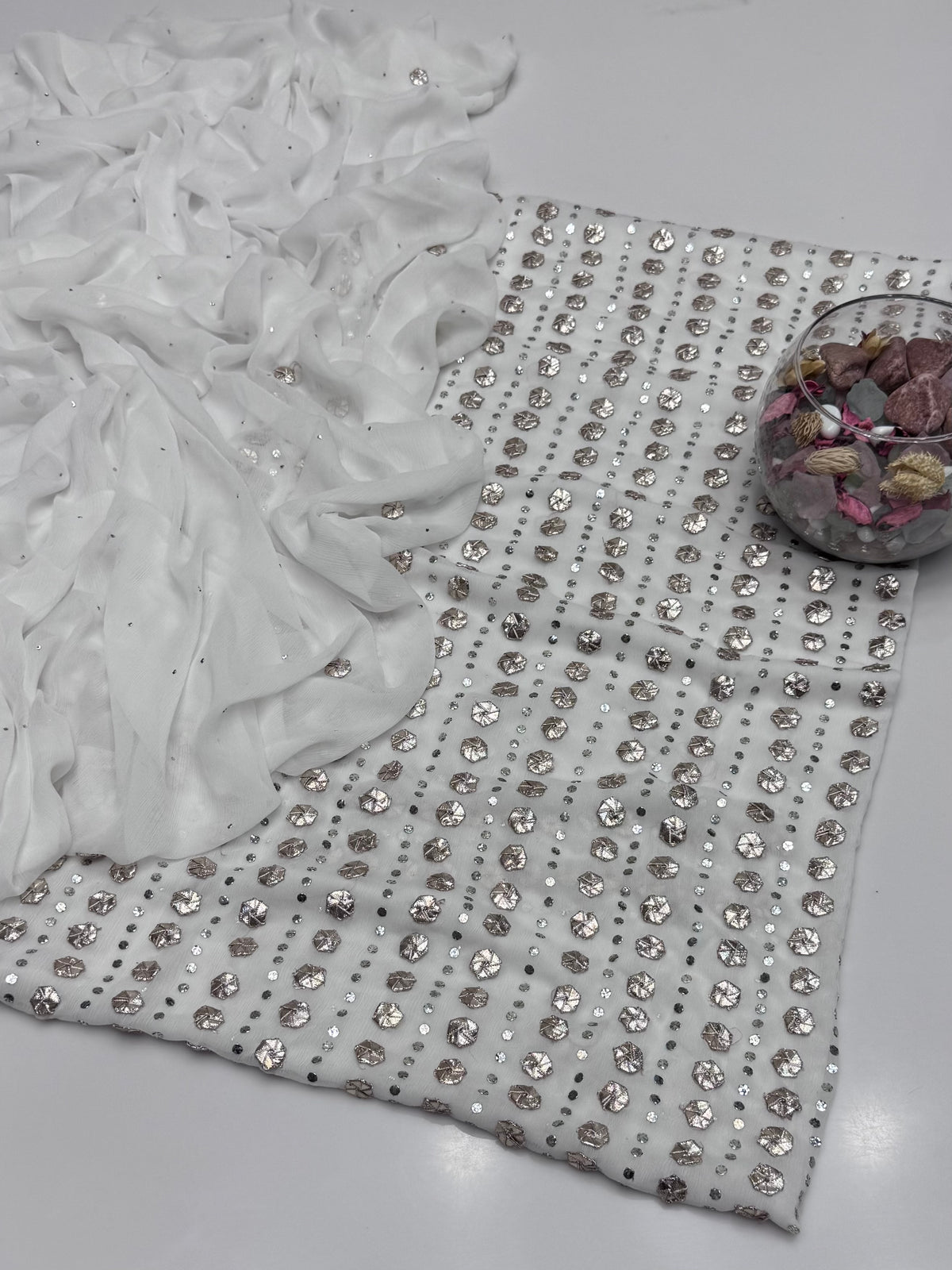 Handmade Gotta Mukesh Work On Soft Krinkle Shifoon 2pc Dress 👗