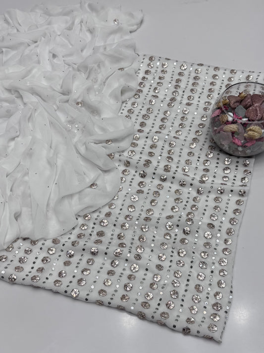 Handmade Gotta Mukesh Work On Soft Krinkle Shifoon 2pc Dress 👗