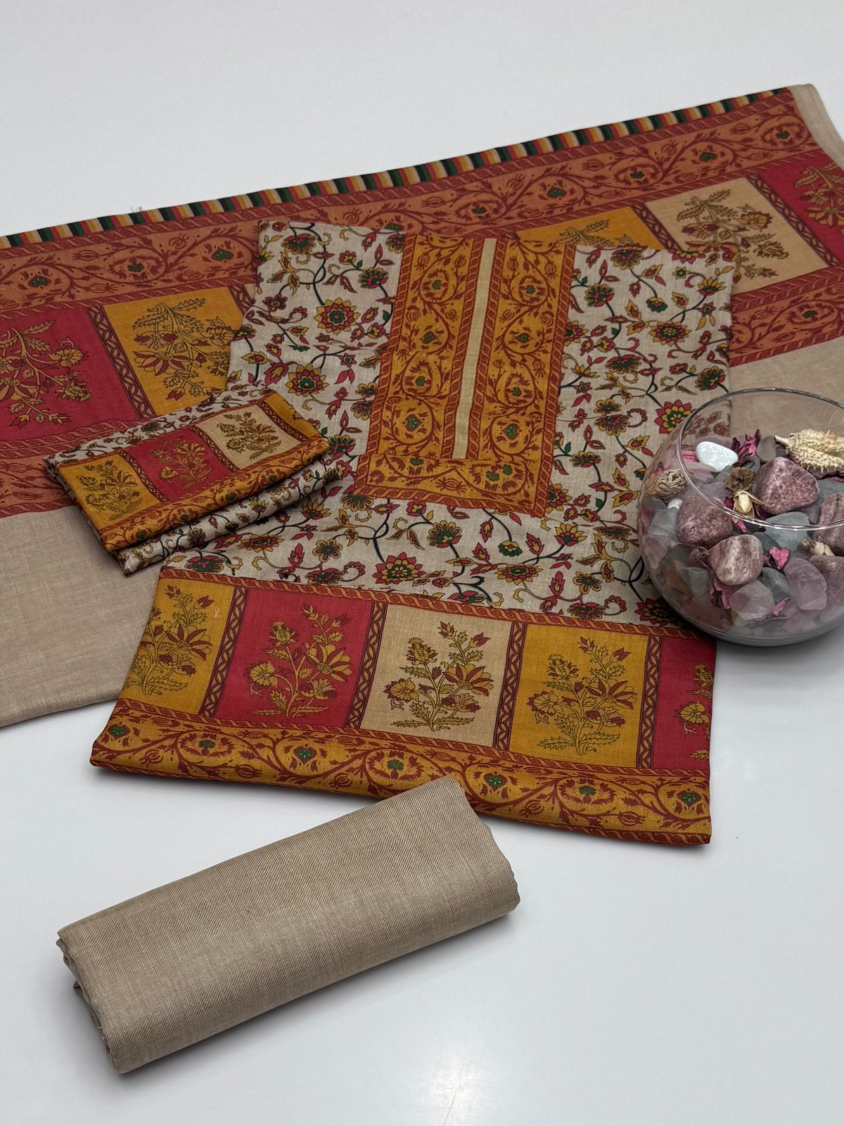Pure Pashmina Kalamkari Printed 3pc Dress 👗