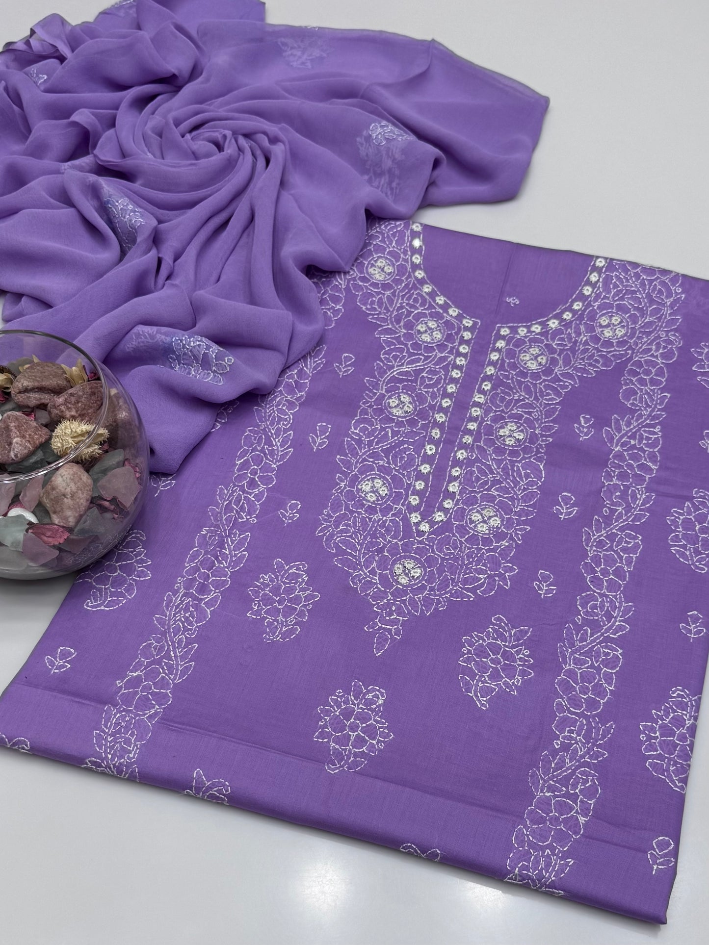 Handmade Shedow Tanka With Mirror Work On Pure Gtm Lawn 3pc Dress 👗