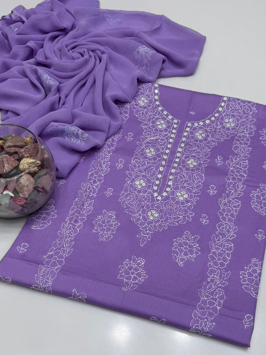 Handmade Shedow Tanka With Mirror Work On Pure Gtm Lawn 3pc Dress 👗