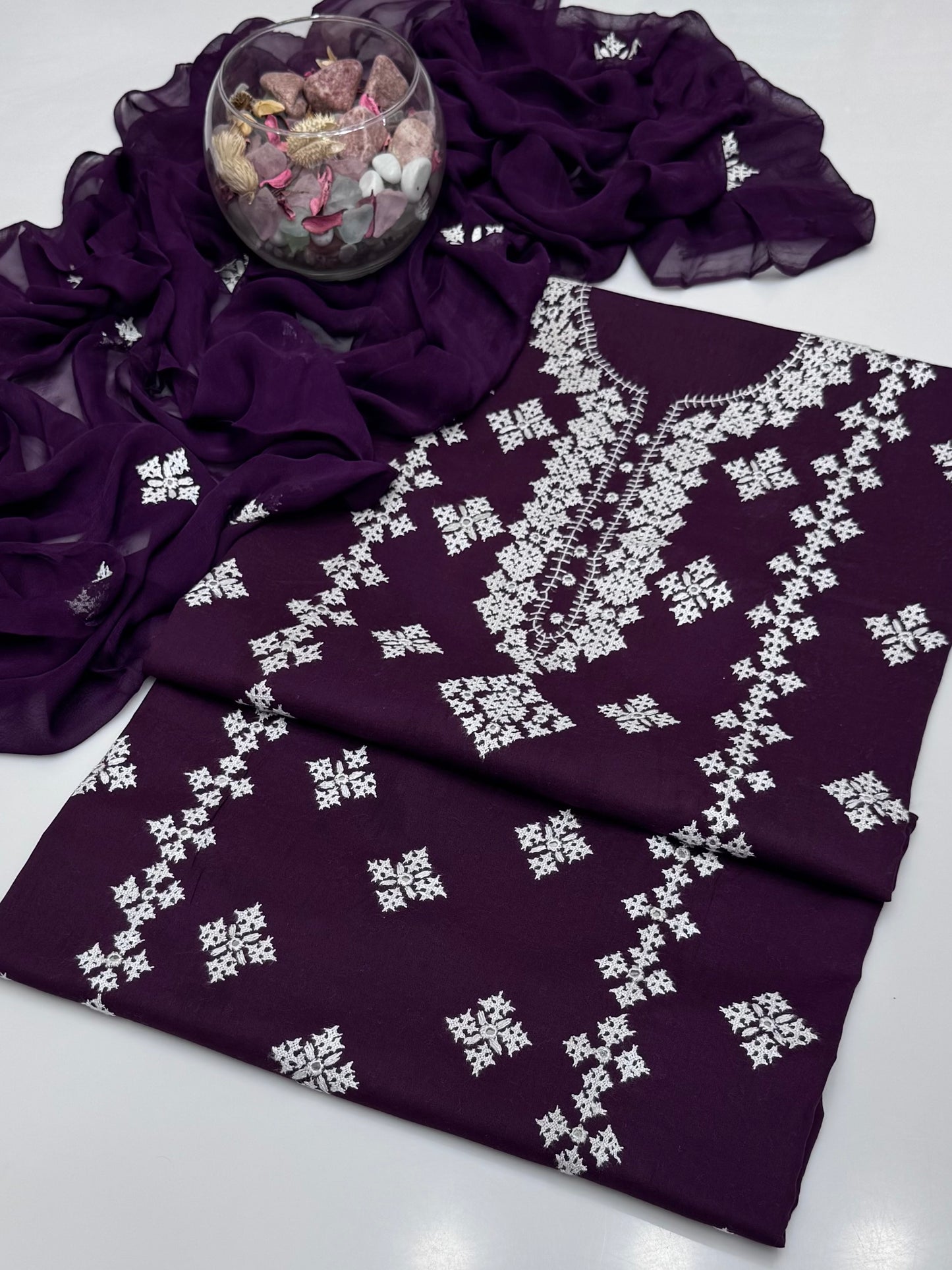 Handmade Sindhi Tanka With Mirror Work On Lawn 3pc Dress 👗