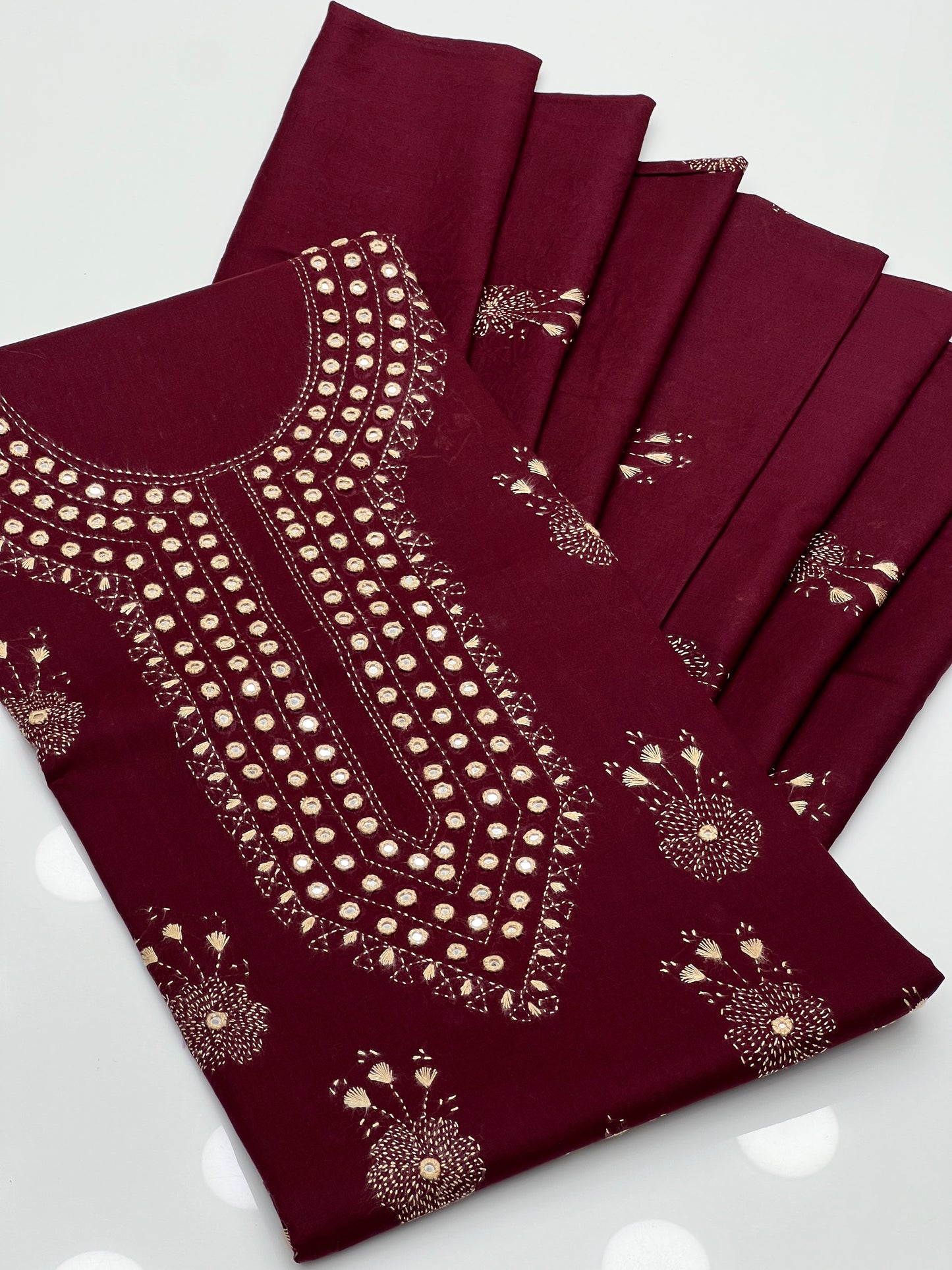 Kacha Tanka With Mirror Work On Lawn 3pc Suit With Lawn Dupatta 👗