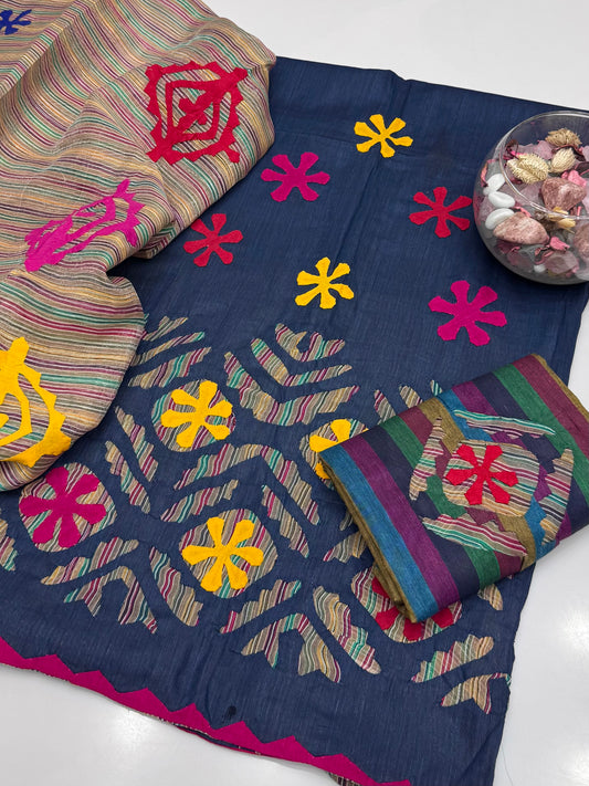 Handmade Applic Work On Khaddi Cotton 3pc Dress 👗
