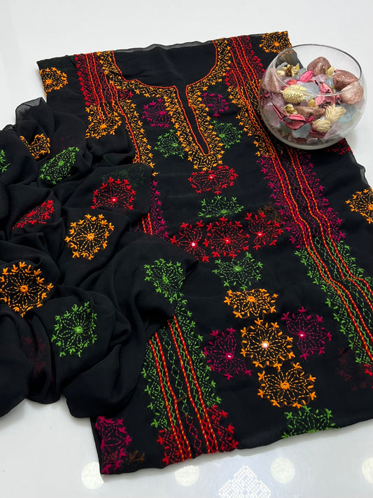 Afghani Tanka With Mirror Work On Shifoon 2pc Dress 👗