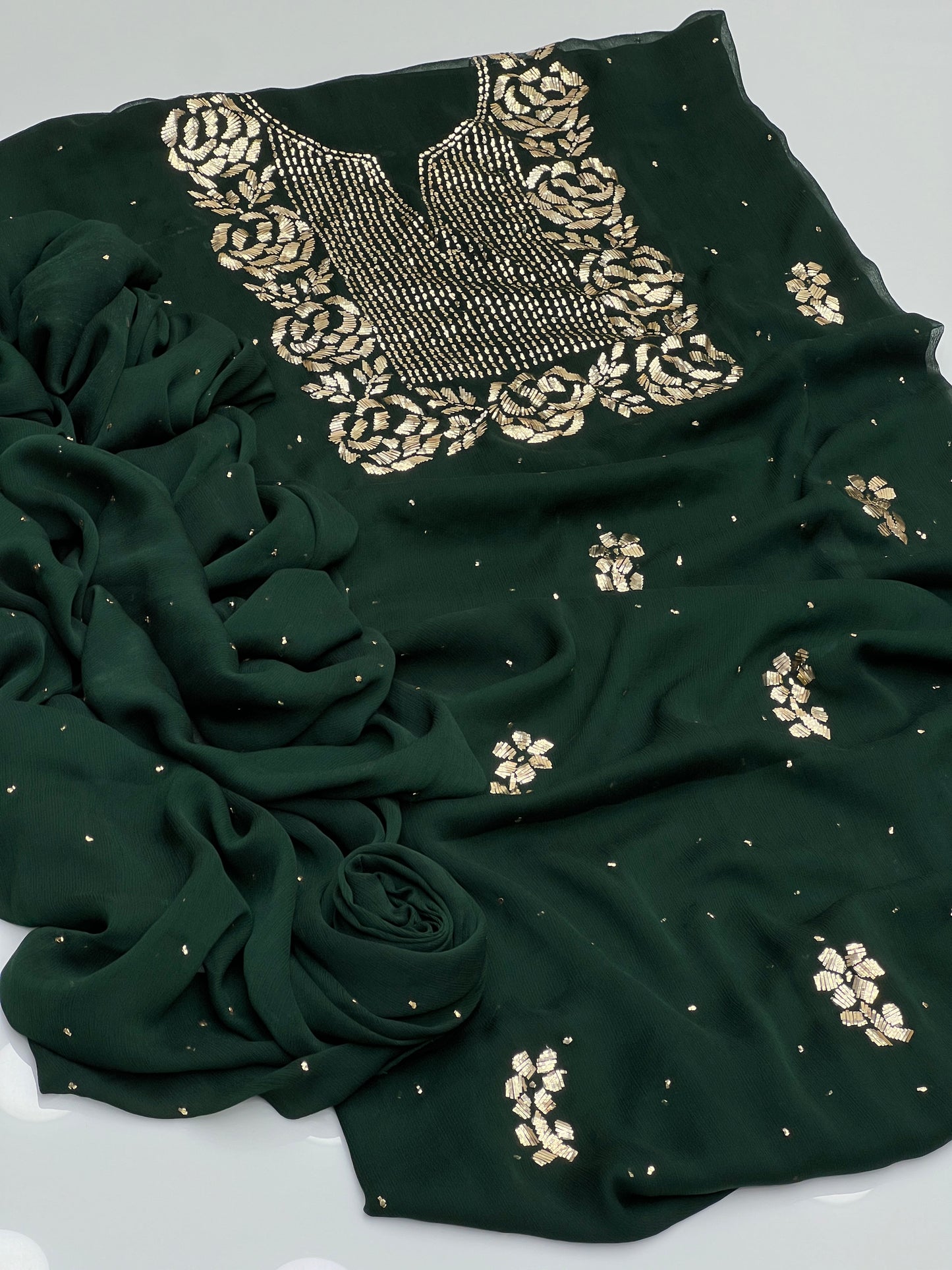 🎉Indian Mukesh On Soft Krinkle Shifoon🎉