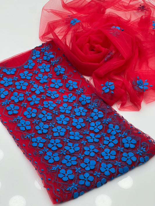 Handmade Applic Work On Net Fabric 2pc Dress 👗