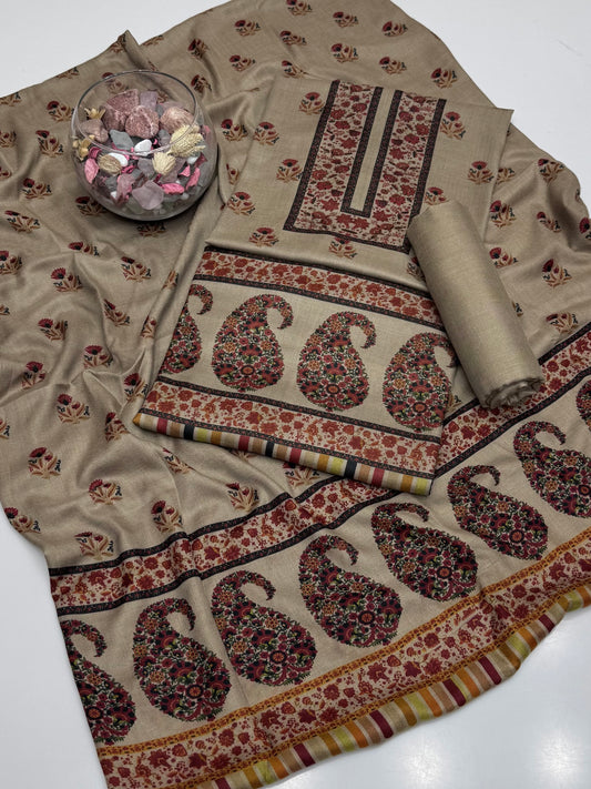 Pure Pashmina Kalamkari Printed 3pc Dress 👗