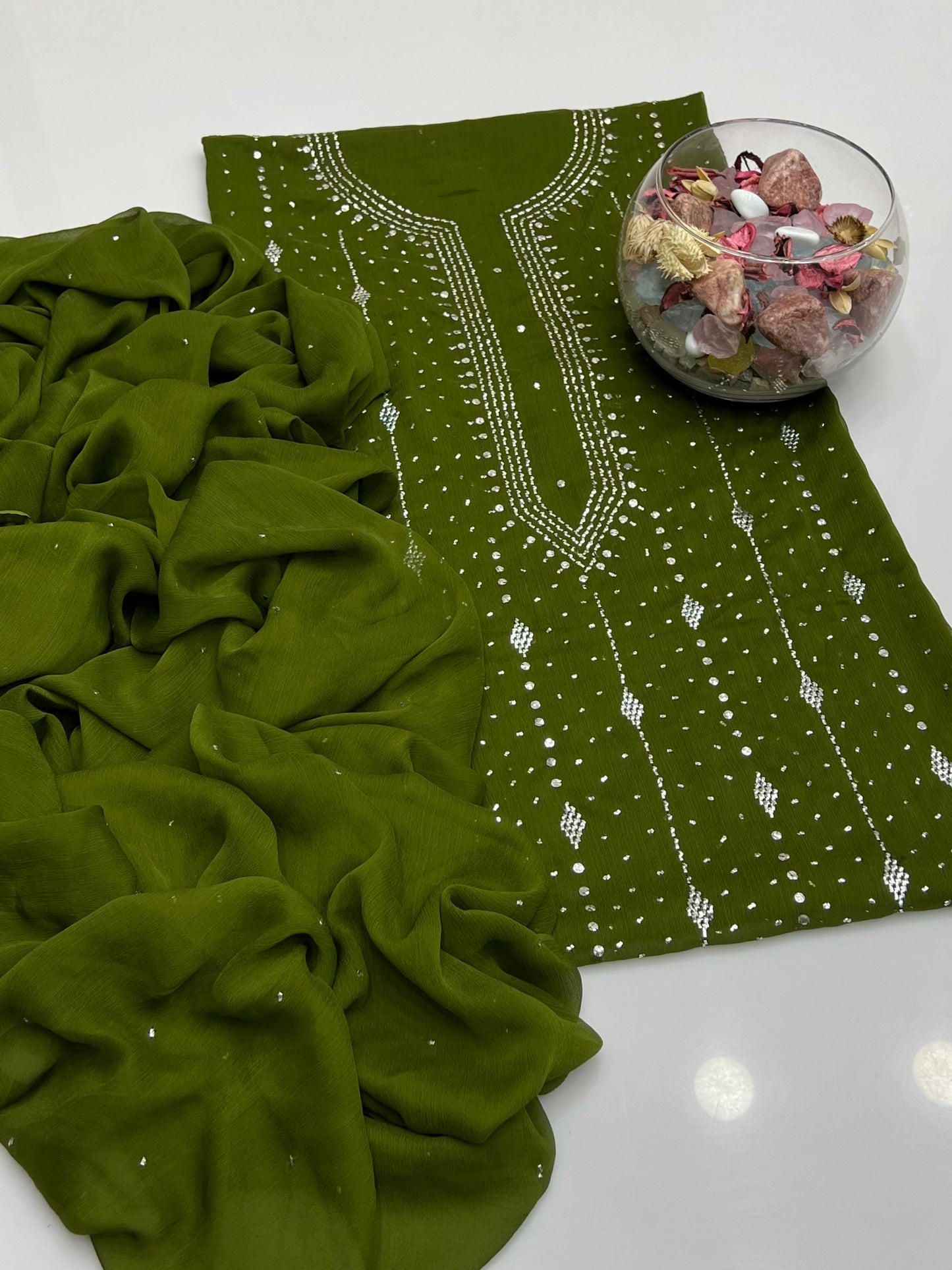 Barfi Mukesh On Soft Krinkle Shifoon 2pc Dress 👗
