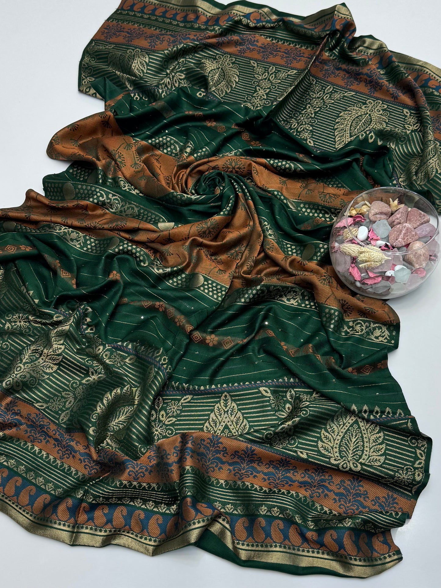 Acrylic Pashmina Jacquard Banarsi Shawl 😍