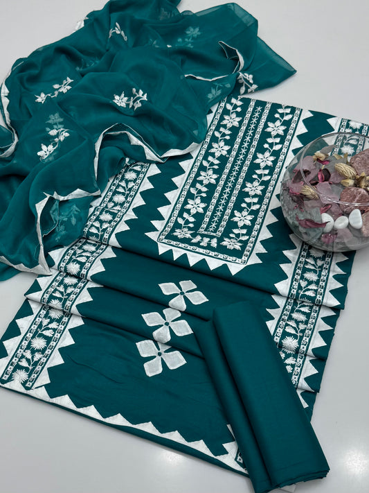 Computer Pakka Sequence With Handmade Applic Embroidery On Pure Lawn 3pc Dress 👗