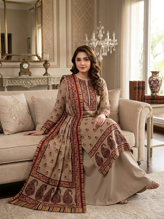 Pure Pashmina Kalamkari Printed 3pc Dress 👗