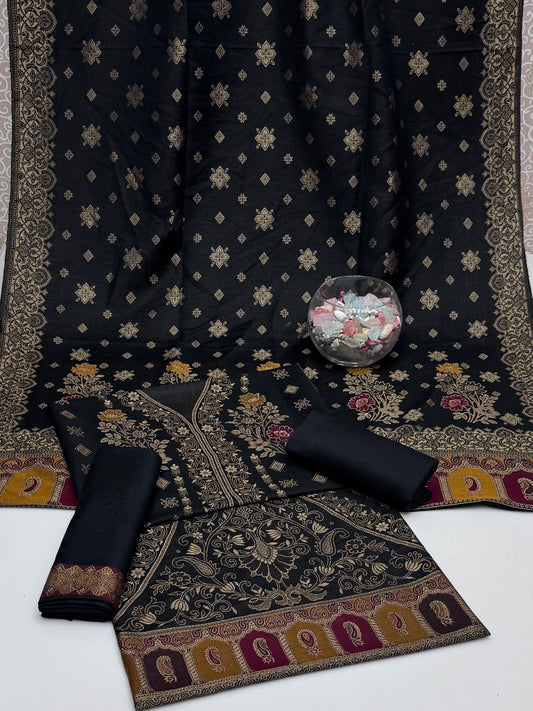 Winter Pashmina Jacquard 3pc Dress 👗