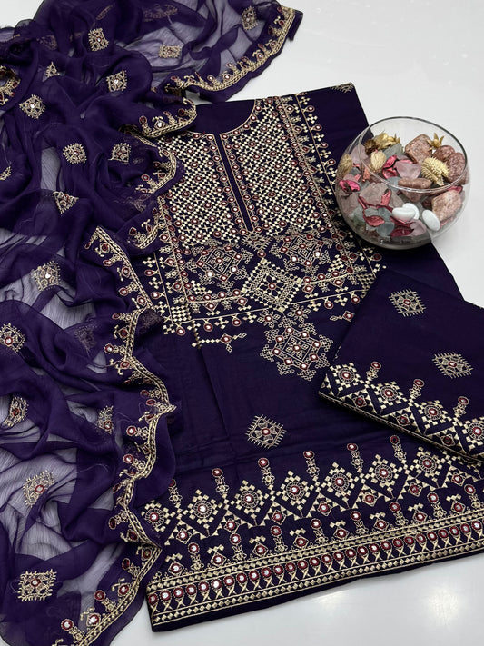 Computer 9mm Embroidery On Pure Lawn